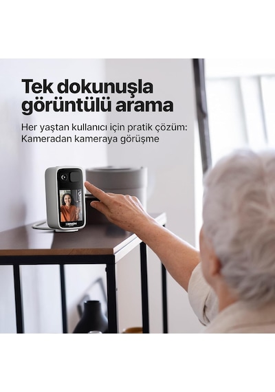 Ev Kamerası Ekranlı 2.5k 4mp Mobil Kontrol Wifi 360 Hareket Takip Bebek Kamerası X7208