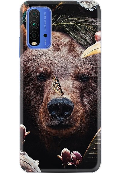 Xiaomi Redmi 9T Kılıf Desenli Flowers Bear 1337