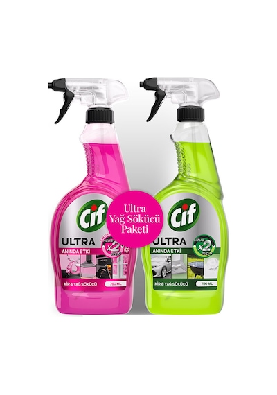 Cif Ultra Hız Anında Etki Sprey Yeşil 750 Ml + Cif Ultra Hız Anında Etki Sprey Sakura 750 Ml Diğer