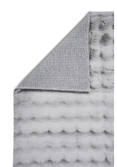 Yünteks Bubble Kabartmalı Peluş Post Halı 90x150 Gri