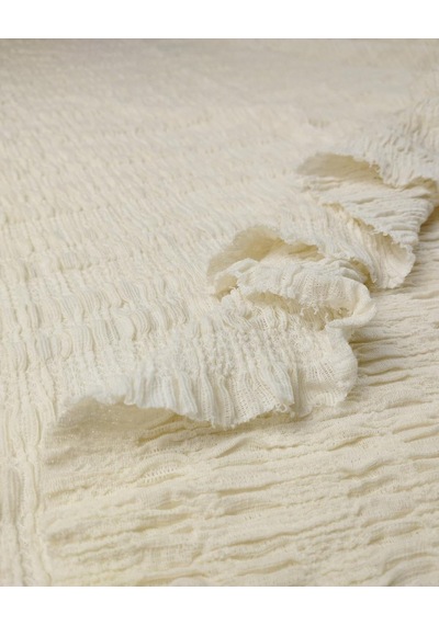 Krem Renkte Bürümcüklü Jarse Kumaş En 125 Cm X Boy 200 Cm -10819 Krem
