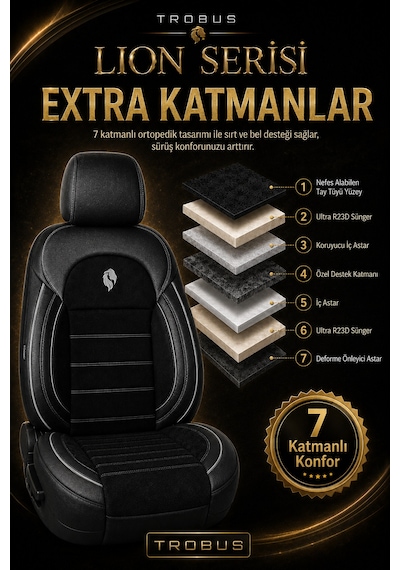 Fiat Albea 2002-2012 Uyumlu Lion Serisi Tay Tüyü Siyah Beyaz Premium Koltuk Kılıfı