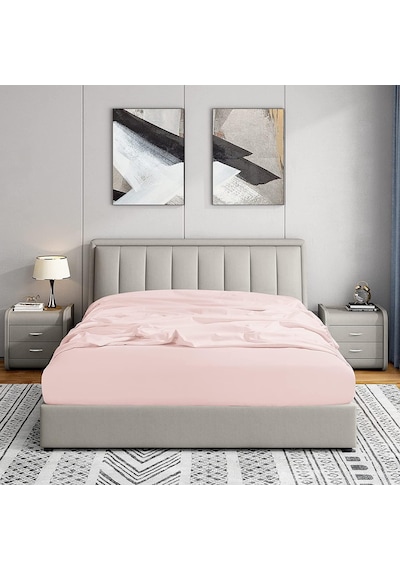 Soley Jersey %100 Pamuk Çift Kişilik 140 X 200 Lastikli Çarşaf Pudra