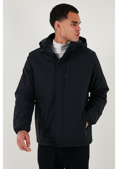 Buratti Regular Fit Çıkarılabilir Kapüşonlu Astarlı Erkek Mont 497Hector Lacivert