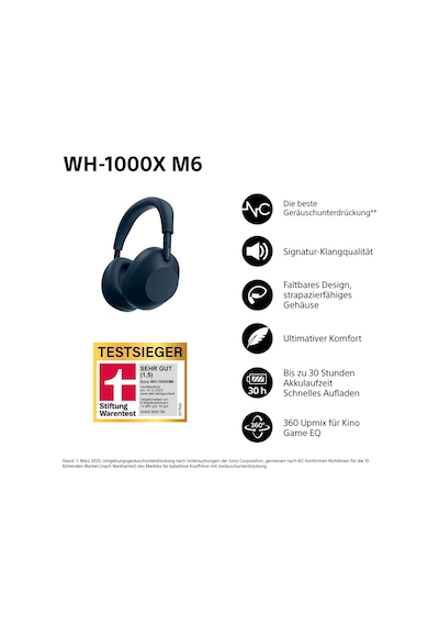 Sony Wh-1000xm6 Kablosuz Gürültü Önleyici Kulaklık, Özel Yüksek Çözünürlüklü Ses, Bluetooth Kulaklık, Konfor, Katlanabilir Tasarım, Manyetik Taşıma Çantası, 30 Saat Pil Nc Açık, İos Ve Android - Gece Mavisi Sony Wh-1000xm6 Kablosuz Gürültü Önleyici Kulaklık, Özel Yüksek Çözünürlüklü Ses, Bluetooth Kulaklık, Konfor, Katlanabilir Tasarım, Manyetik Taşıma Çantası, 30 Saat Pil Nc Açık, İos Ve Android - Gece Mavisi