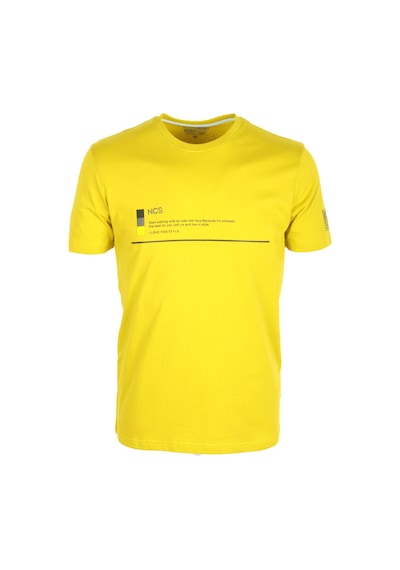 Erkek Citrone Bisiklet Yaka Slim Fit Baskılı %100 Pamuk T-shirt 1943-Citrone Hardal