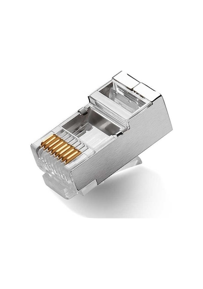 100 Adet - Cat5 Cat6 Metal Konnektör Jack 8p8c Rj45 Ağ Bağlantı Konnektörü