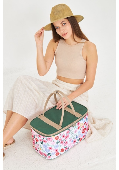 Superbag 22 Litre Piknik/kamp Çantası Sepeti. Termal Termos Çanta Sıcak-soğuk  Flower-250135 Flower Çok Renkli