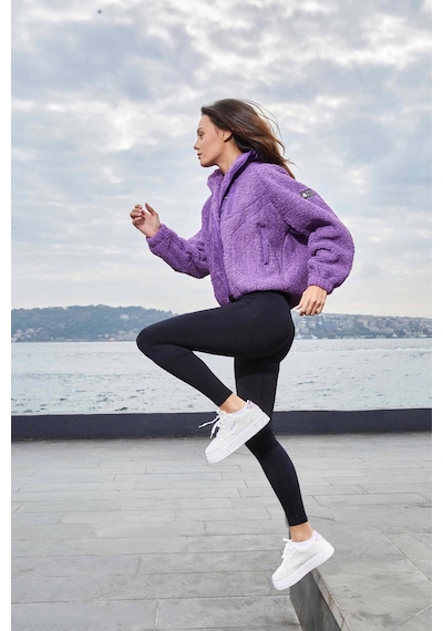 Kappa Authentic Crete Kadın Mor Regular Sherpa Mont