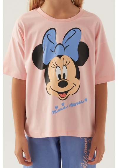 Minnie Mouse Smile Somon Kız Çocuk Kapri Takım 5274-42767 Somon