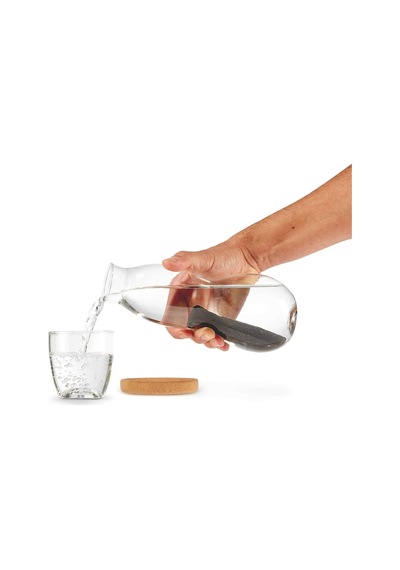 Black Blum 800 Ml Cam Karaf, Kömür Filtreli, Doğal Mantar Altlıklı Sürahiler