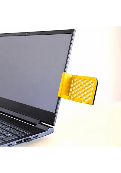 Buradabulabilirsin 3d Baskı Monitor Telefon Tutucu - Petek Desenli Laptop Kenar Telefon Tutucu-sarı Bbz