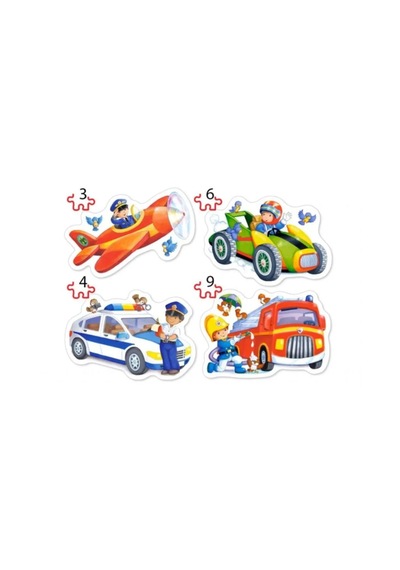 Castorland Puzzle 3+4+6+9 Parça Meslekler Çocuk Çocuk Puzzle