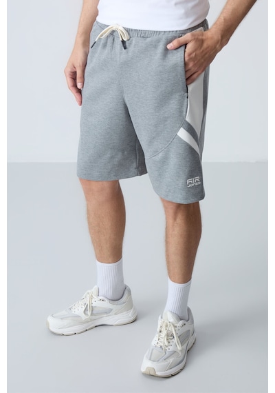 Air Jones Tommy Life Gri Melanj Pamuklu Kalın Yumuşak Dokulu Standart Fit Basic Erkek Şort - 81281 GRI MELANJ
