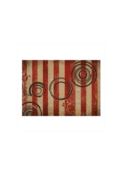 Retro Çizgili Desen Modern Mdf Tablo
