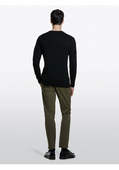 Sisley Slim Fit Vintage Efekt Chino Pantolon Erkek Haki Yeşili Pantolon - 325a4dm6sf02y
