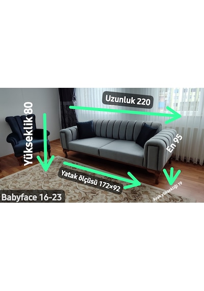Açelya Koltuk Takımı Ahşap Ayaklı