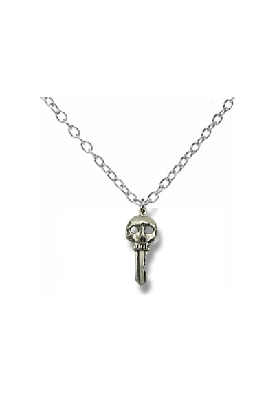 Kurukafa Anahtarlık Figürlü Kolye Metal Gotik Unisex Kolye 60 Cm Zincir Çok renkli