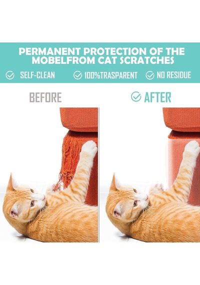 Kedi Tırmalama Folyosu, Kendinden Yapışkanlı, 5 M X 20 Cm, Kedi Tırmalama Koruması, Kanepe, Çizilmeye Karşı Kor