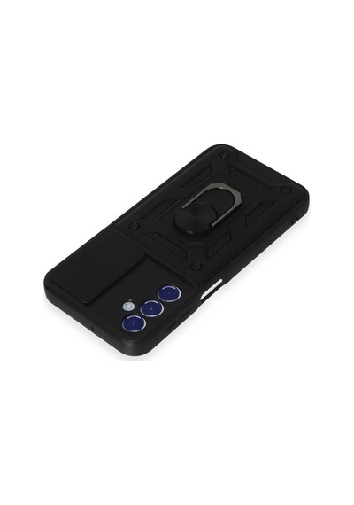 Samsung Galaxy M34 5g Kılıf Pars Lens Yüzüklü Silikon - Siyah