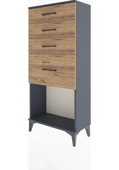 Arges Dolap 4 Çekmeceli 60x30x134 Antrasit-çam Antrasit