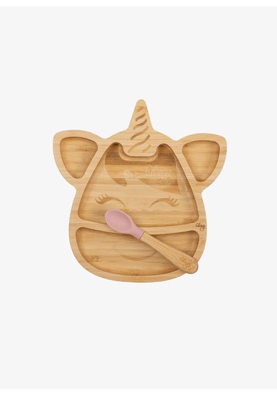 Citron Bölmeli Organik Bambu Çocuk Yemek Takımı - Unicorn 1073551