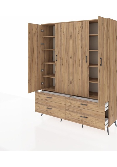 Hyperion Gardrop 10 Raflı 4 Çekmeceli 4 Kapaklı 176x44x221 Çam-çam Çam Hyperion Gardrop 10 Raflı 4 Çekmeceli 4 Kapaklı 176x44x221 Çam-çam Çam