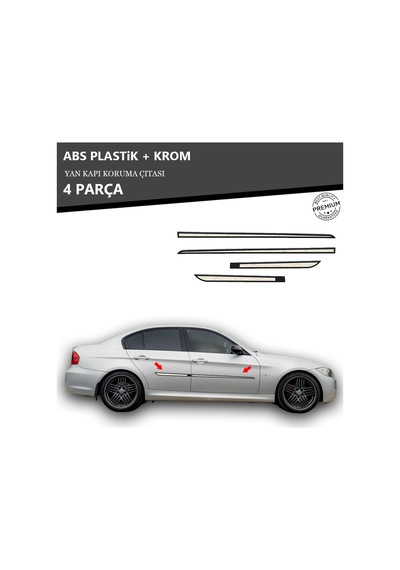 Bmw E90 Yan Kapı Koruma Çıtası Plastik + Krom