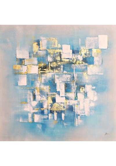 Modern Büyük Boy El Yapımı Yağlı Boya Tablo 125x125cm
