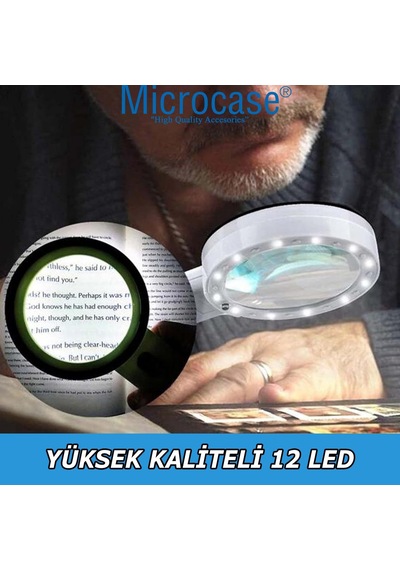 100mm 30x Uv 12 Led Işık Aydınlatmalı El Tipi Büyüteç -al4611