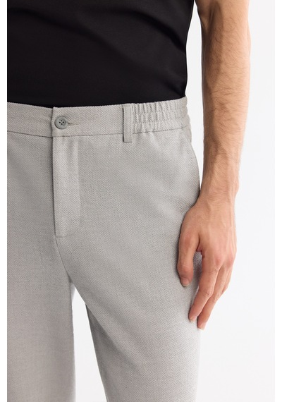 Avva Erkek Açık Gri Yanı Lastikli Bi-stretch Kolay Ütülenen Chino Slim Fit Pantolon B003037