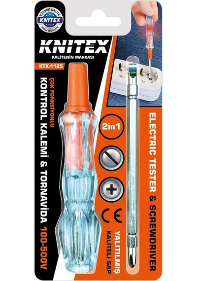 2in1 Düz - Yıldız Çıkar Tak Kontrol Kalemi - Tornavida 100-500v 5545