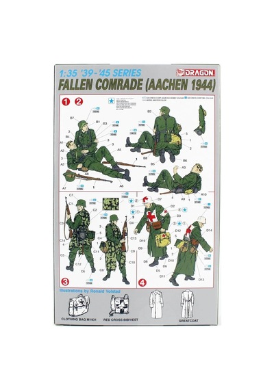 Dragon 6119, 1/35 Yere Düşmüş Yoldaş Ve Asker Figürleri Aachen1944 Maketi