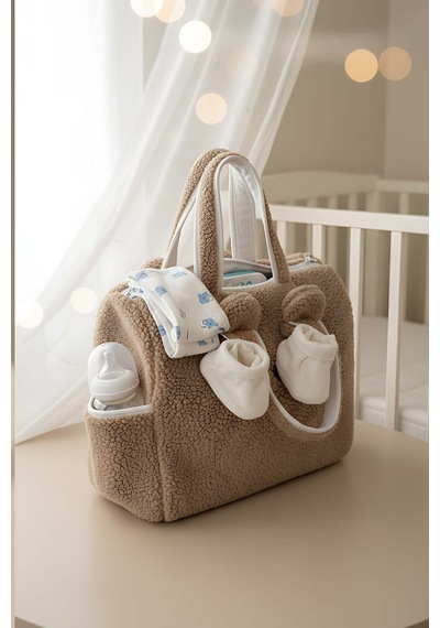Peluş Ayıcık Anne Bebek Bakım Çantası Çok Renkli