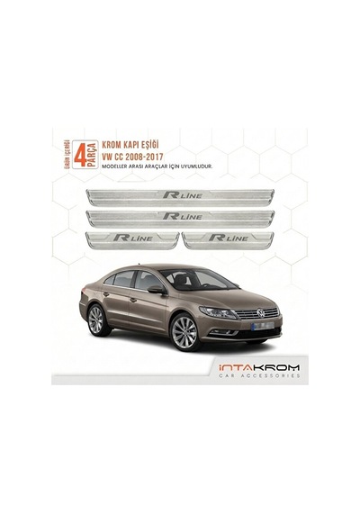 Volkswagen Cc 2008-2017 Uyumlu Satine Krom Kapı Koruma Eşiği 4 Pa