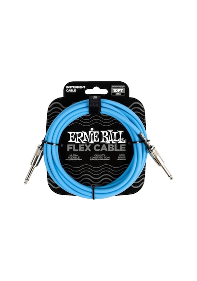 Ernie Ball Flex Alet Kablosu Düz/düz 10ft - Mavi
