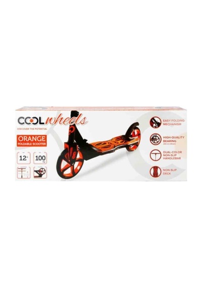 Katlamalı 2 Tekerlekli Dev Teker Scooter +12 Yaş Tekerlek Çapı 20cm Turuncu Turuncu