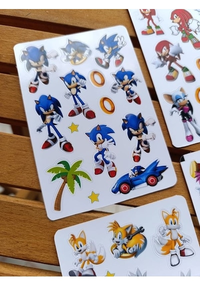 Kirpi Sonic Sticker Etiket Seti 4 Sayfa A6 Boy