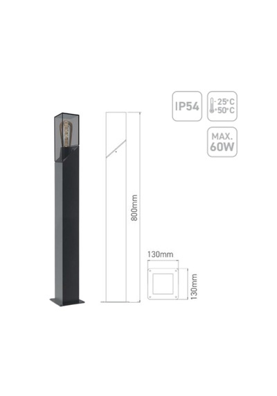Ack Ag36-00512 E27 80 Cm Karya Alüminyum Bahçe Armatürü Diğer