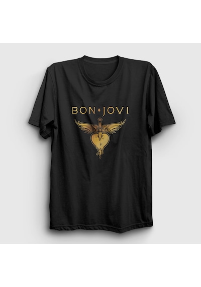 Presmono Unisex Hits Bon Jovi T-shirt Siyah