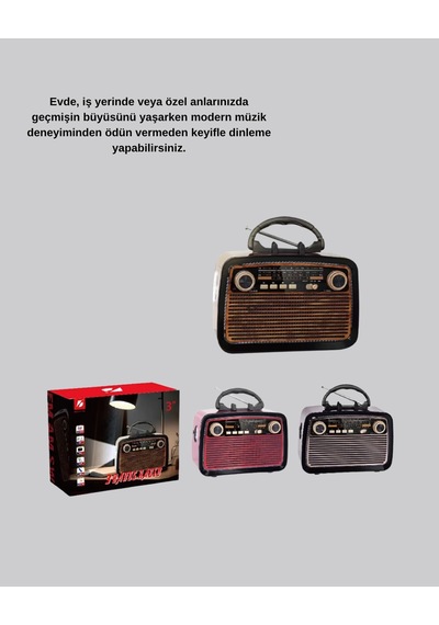 Kargo Led Li Nostaljik Bluetooth Hoparlör Vintage Tasarım, Ahşap Doku Najmaddin