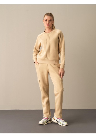 Xint Bej Oversize Pamuklu Sweat Pantolon 470376
