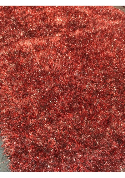 Saray Halı Simli Deri 125X180 Kırmızı Derili Simli Halı !