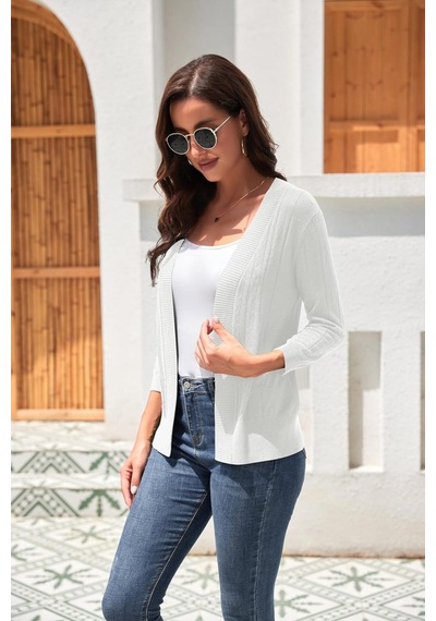 Youknitwear You Tour Triko Hırka Beyaz