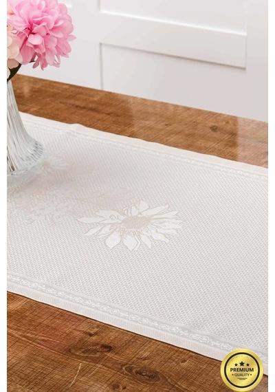 Iris Jakar Polyester Kumaş Bej Runner 45x150 Cm 1410 Bej