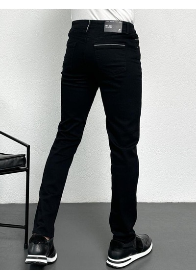 Hlt Jeans Erkek Siyah Şeritli Regular Fit Rahat Kesim Esnek Likralı Denim Jeans Kot Pantolon Hlthe001914 Bel 32 Boy 30