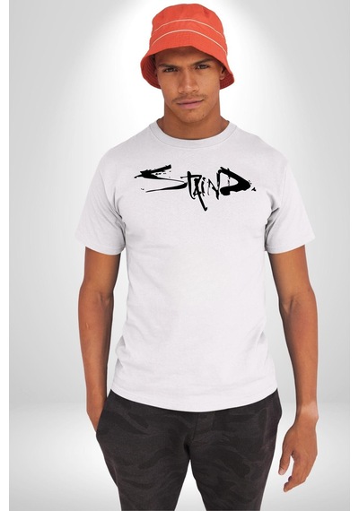 Staind Unisex Unisex Beyaz Organik Baskılı T-shirt Penye Yüksek Kalite Beyaz