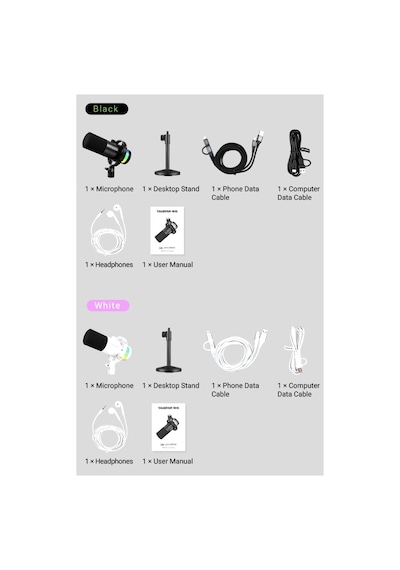 Takstar Gx5 Usb-c/xlr Beyaz Kondenser Mikrofon Boom Arm Stand