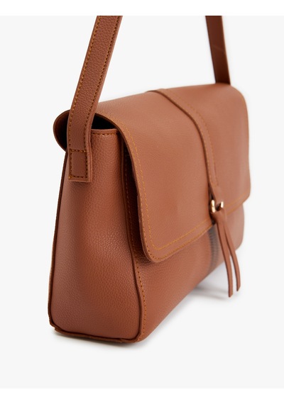 Koton Metal Aksesuarlı Suni Deri Omuz Çantası Kahverengi 5sak30028aa Kahve Kahverengi