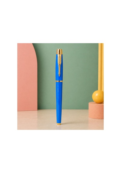 2 Adet Metal Roller Kalem Turkuaz Gövde Gold Detaylı, 13 Cm İmza Kalemi, Baskıya Uygun, Metal Pen, Rollerball